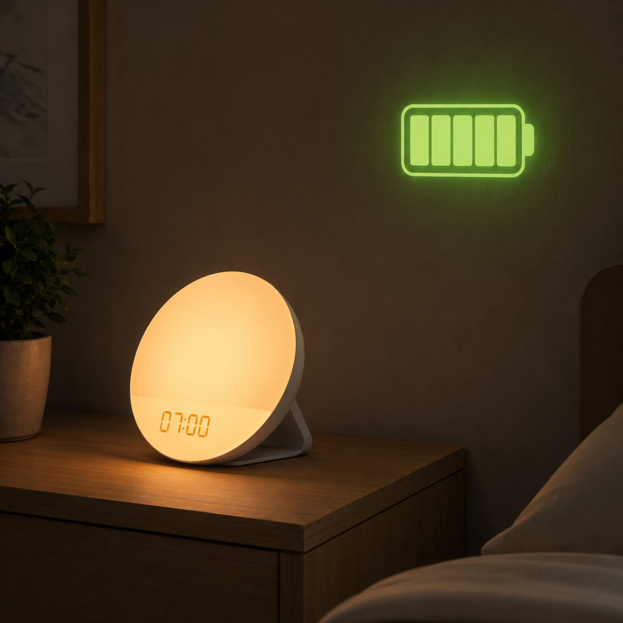 Aurora lamp glowing softly against a dark backdrop